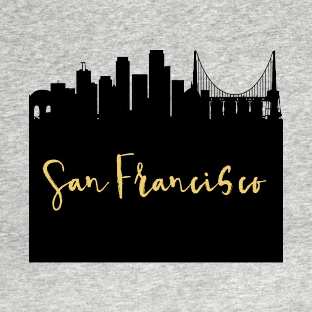 SAN FRANCISCO CALIFORNIA DESIGNER SILHOUETTE SKYLINE ART by deificusArt